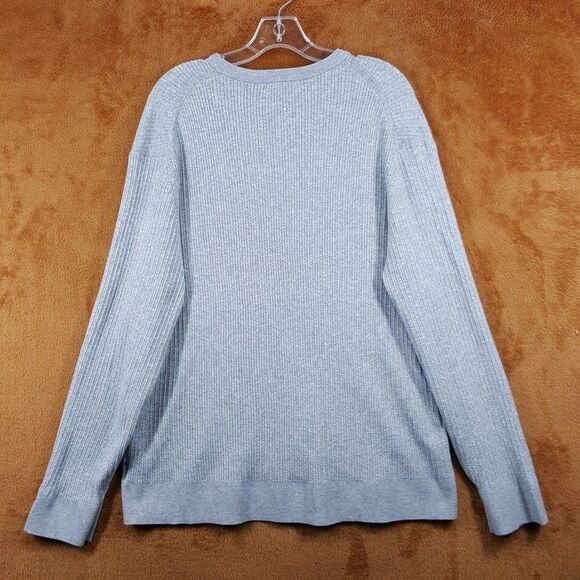 THEORY Sweater Mens XXL Gray Pullover Crew Ribbed Knit RILAND $225 - Picture 4 of 8